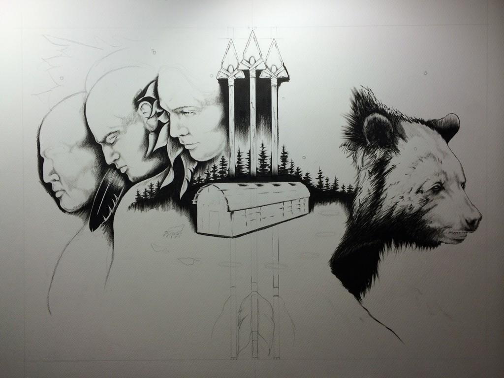 MohawkArtDesign's tweet photo. Working on new piece! The Giant Bear &amp; The Great Dipper #MohawkArt #bear #Art #nature #mohawk http://t.co/4mBargXzBC http://t.co/mB53YUdt0k