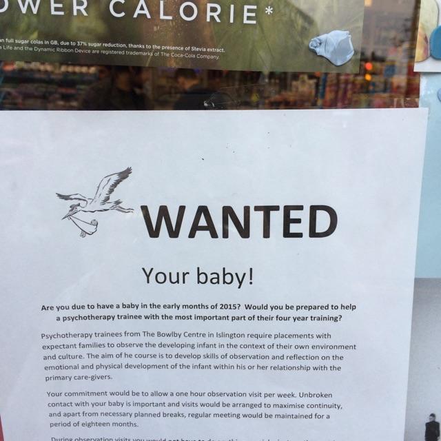 Weird #signs in #Highbury. There can't possibly be a shortage with all the yummy mummies around! #babies