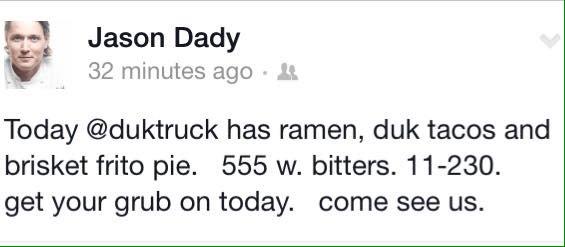 SAFOODTRUCKIN's tweet photo. @duktruck LUNCH TIME!!! YESSS!! http://t.co/gIzfm8pJyR