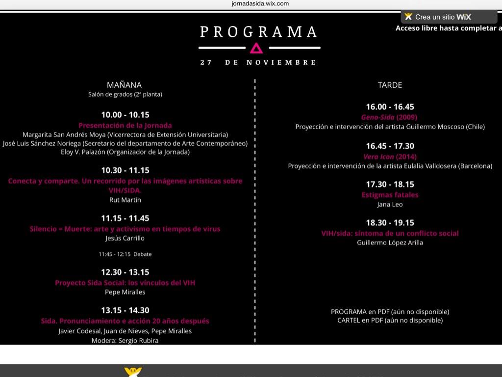 misterusted's tweet photo. "Jornada sobre #VIH, Arte y Activismo" 27 de noviembre en la Facultad de Historia de la #Complutense No os lo perdáis http://t.co/1xzNsc4tYw