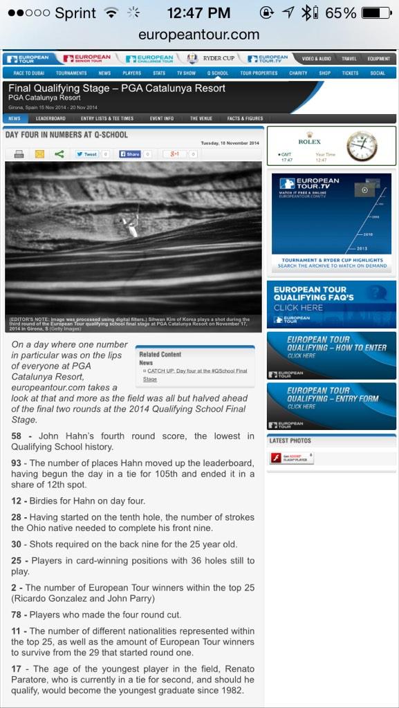 hahnsmahns's tweet image. #inthenumbers @EuropeanTour @Titleist @VokeyWedges #hahnsmahns #58 @_JohnHahn #clutch