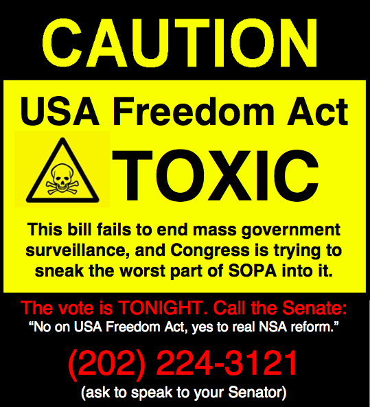 fightfortheftr's tweet image. Retweet if you want an end to mass government surveillance, not the fake fix #USAFreedomAct | tumblr.fightforthefuture.org/post/102971136…
