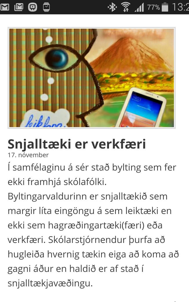 Viðhorf skiptir máli. <a href="/snjallskoli/">Snjallskóli</a> lítur á snjalltæki sem verkfæri til náms og kennslu. bit.ly/1u5GEVm
