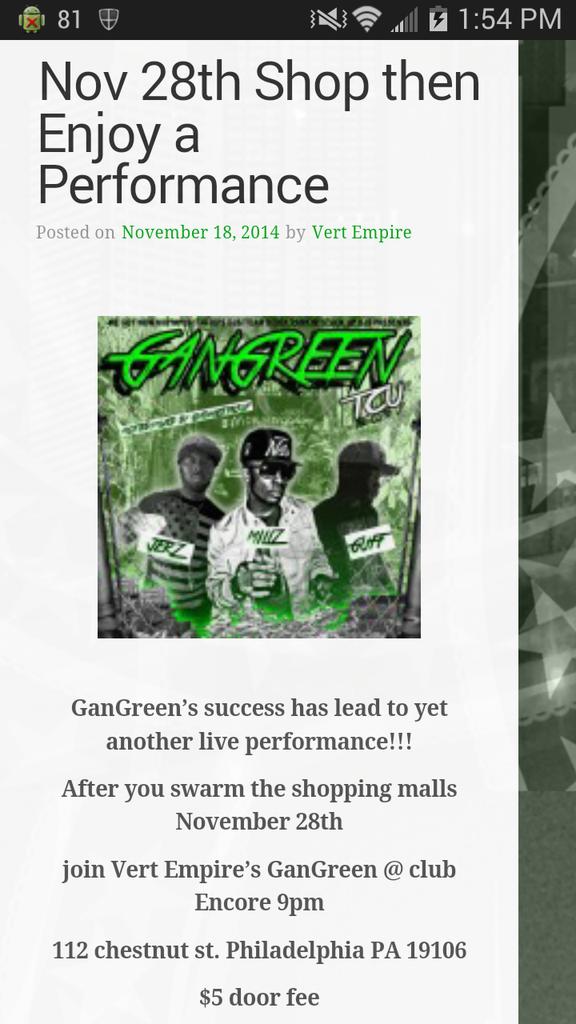 vertempirebiz's tweet photo. #GG Performing at #ClubEncore November 28th 9pm Spinning #DjDolla$$ @Millz_GG @TheGreatone1one @THEREALCONFADON http://t.co/MnEgOOGgMY
