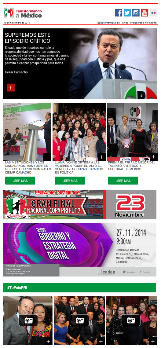 PRI_Nacional's tweet photo. Las instituciones y ciudadanos, más fuertes que los grupos criminales: @CCQ_PRI #BoletínPRI. http://t.co/TY2DVyFZ0M http://t.co/rCLWbUjMNF
