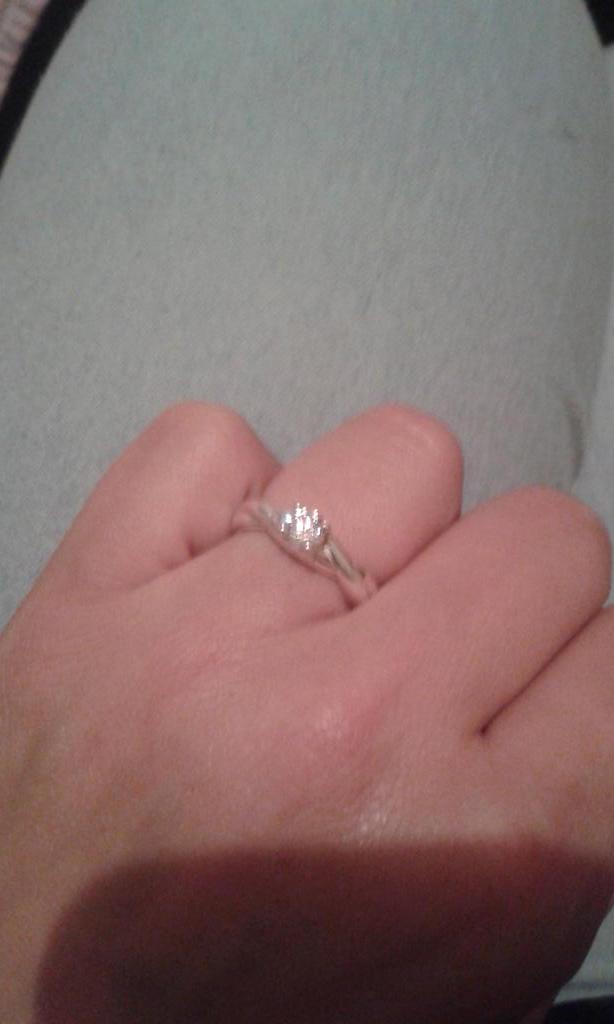 TrinityThomas69's tweet photo. So, my boyfriend decided to pop the question and I said yes!! Xx http://t.co/by0bJOUKeI