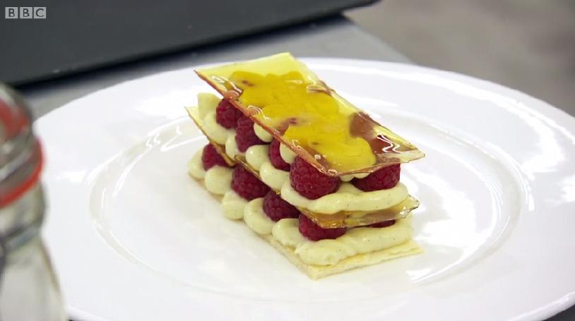 gbchefs's tweet photo. Scot's mille feuille looks great but both @MGaletti01 &amp; Gregg say caramel too thick #masterchefprofessionals http://t.co/g5sdSKrb3Y