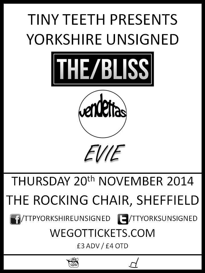 TTYorksUnsigned's tweet photo. Thursday @__RockingChair we have the wonderful Evie kicking things off. Tickets available from acts &amp; WeGotTickets! http://t.co/uiEXuWFim3