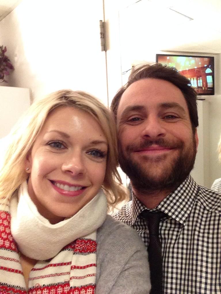 meellisday's tweet photo. In the dressing room-Charlie is about to shoot @letterman!! Watch tonight! http://t.co/IBdc4hb1Oh
