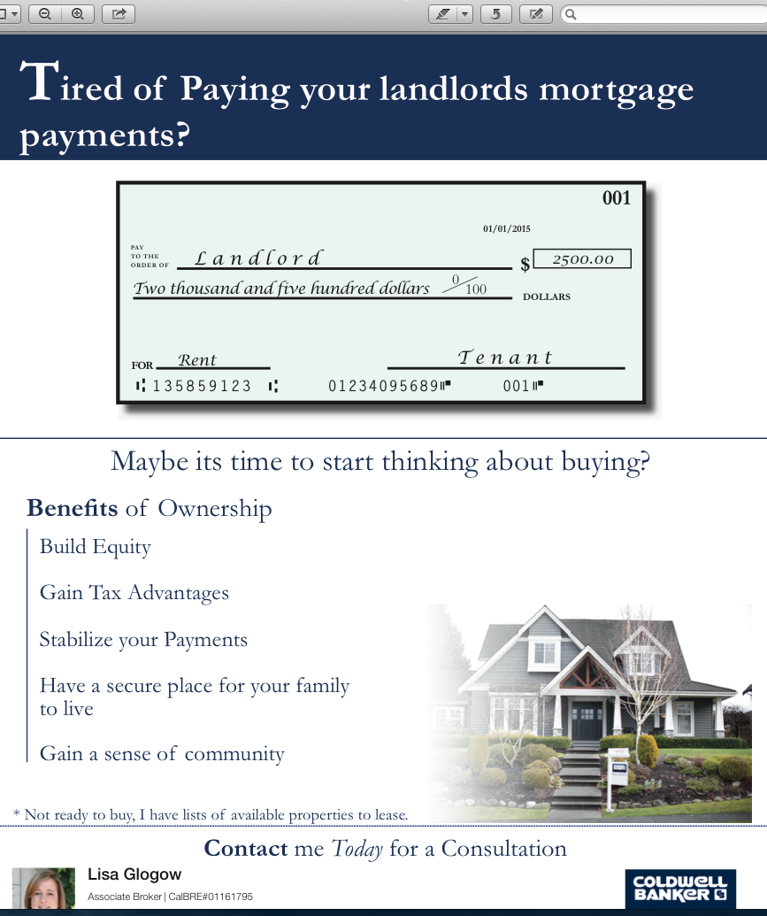 LGlogow's tweet photo. Why rent when you can own?  Stop paying your landlords mortgage payment. http://t.co/EryAlSkfoe