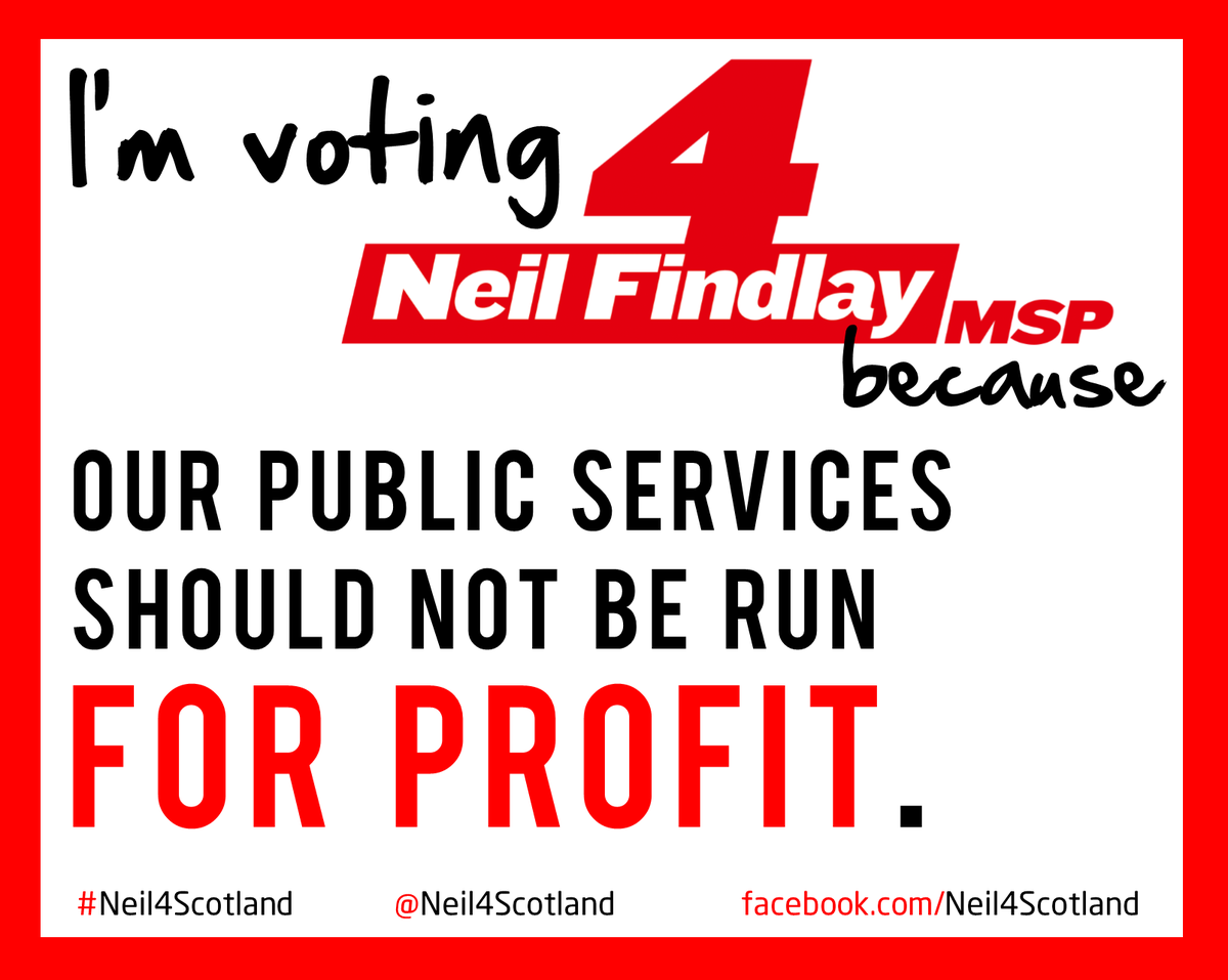 Skybluerick1's tweet photo. I'm voting @neil4scotland because our public services shouldn't be run for profit. http://t.co/3tXaJbo8BP #neil4scotland