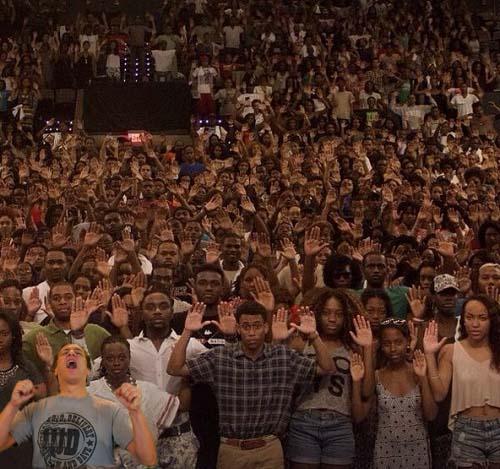 thetedscheckler's tweet photo. @TheCumiaShow International Radio Star @AnthonyCumia joins the Ferguson protests. #HandsUpDontShoot http://t.co/hD1HAw8HaN
