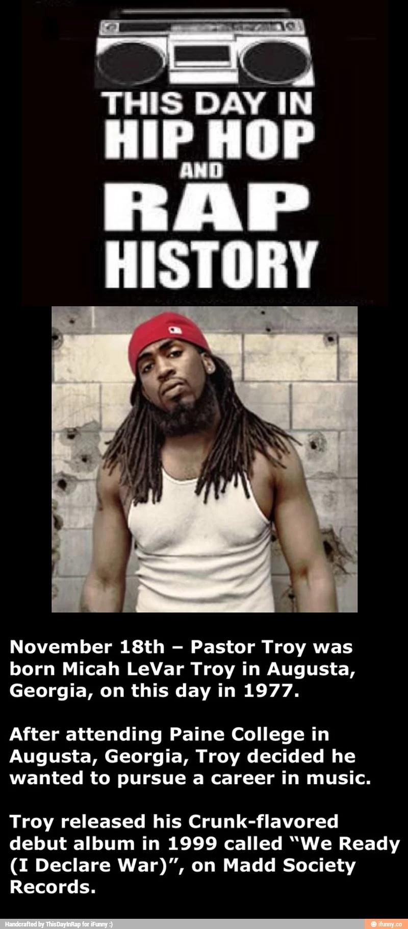 New post on "ThisDayInRap": Happy Birthday Pastor Troy 