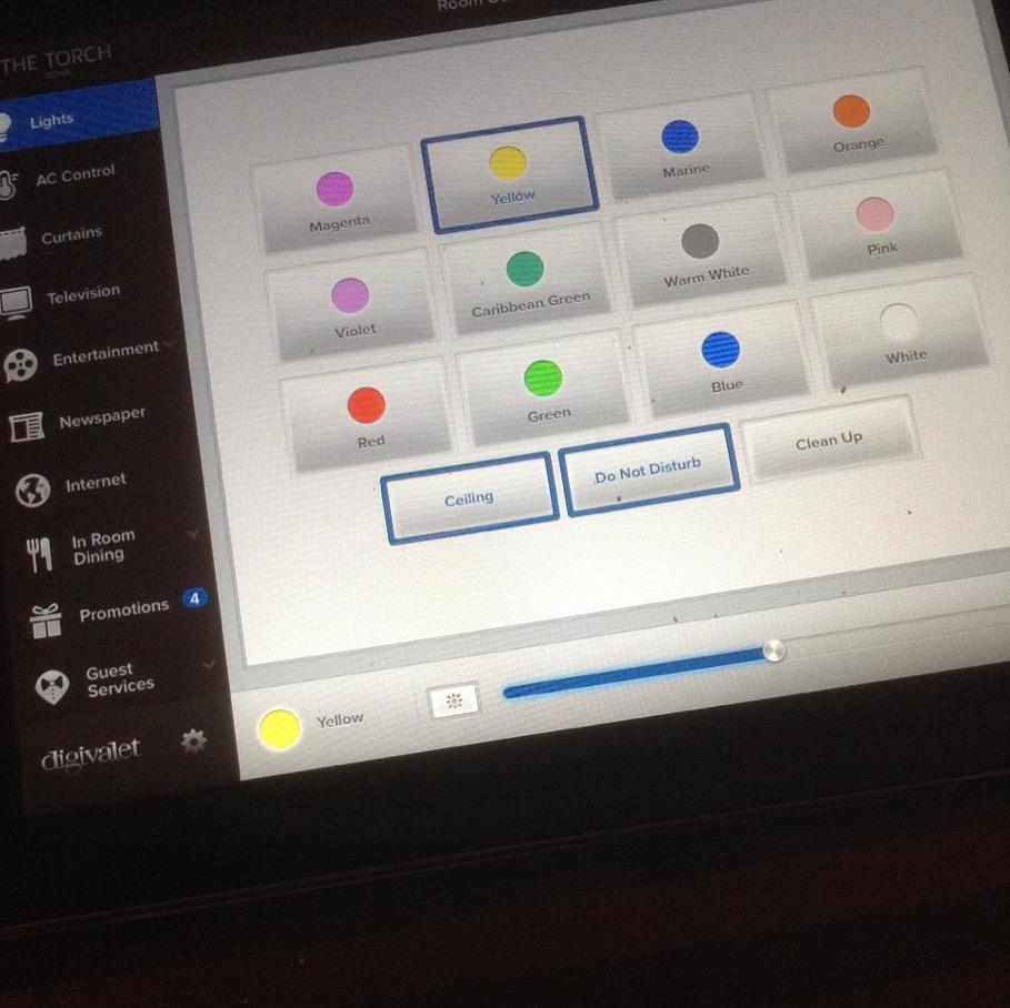 marigold_bac's tweet photo. Pretty certain my room at @TheTorchDoha is 1 of the most gadget filled swanky rooms I've ever been in! #LightColour? http://t.co/5RmCFRNUPi