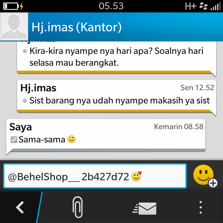 BehelShopID's tweet photo. Testimoni Imas udah nyampe barangnya.. Makasih uda order ;) http://t.co/nIBt0UDfW2