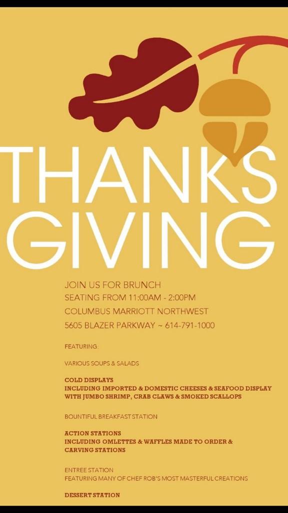 Thanksgiving is only 8 days away! We still have reservations available for our annual brunch! Call today! 6147611000