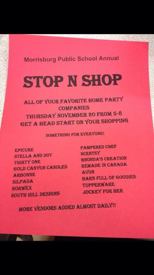 MorrisburgPS's tweet photo. Stop &amp; Shop at MPS!  Thursday, Nov. 20th from 5-8pm. http://t.co/eRTG9lIRFs