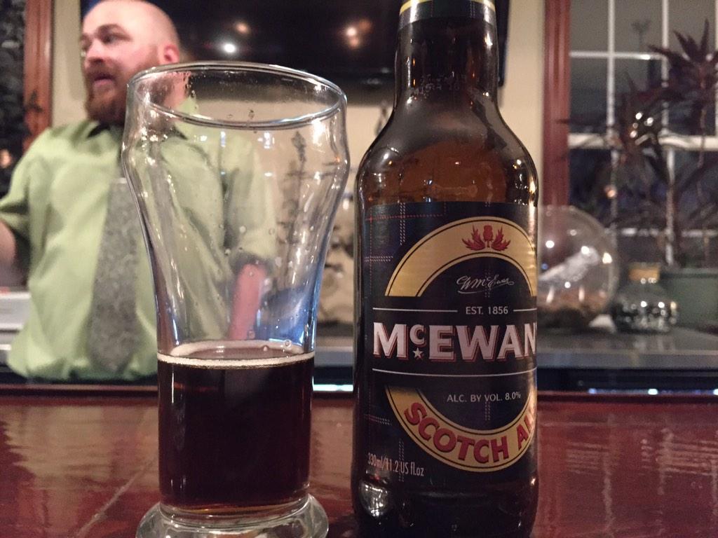 UAkronABE's tweet photo. 2/6 of our features this evening at #CashmereCricket: McEwan's Scotch Ale. Dave makes #NoShaveNovember look easy. http://t.co/fI74pCoIJv