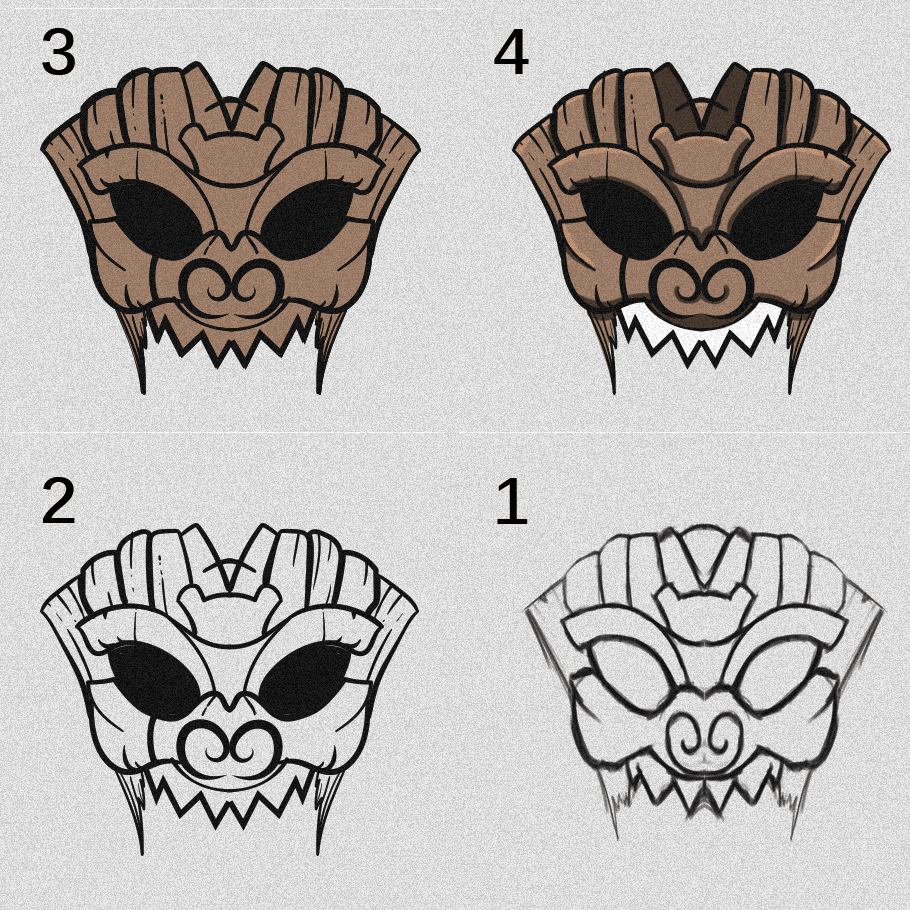 cloaQtv's tweet photo. Mad Tiki Logo Progression #CJworks #hawaii http://t.co/sZWb5hfWzS