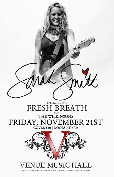 PartyHootie's tweet photo. @SarahSmithMusic #liveatvenue this Friday @venue255 #partycitywindsor @FreshBreathBand #downtownwindsor http://t.co/29EmEEKaGK