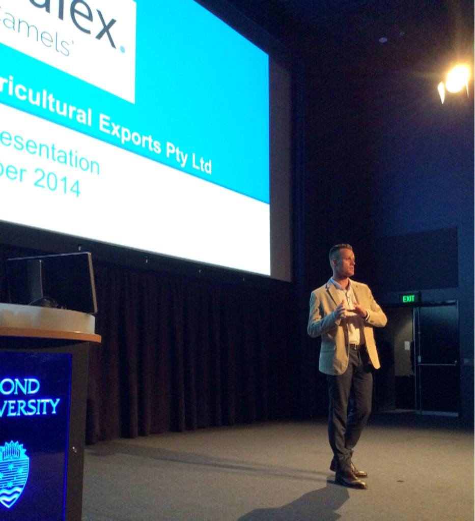 BondUniversity's tweet photo. "If you want to talk camels" get in touch with our last pitcher Jackson Johnson from ‘Globalex’ at the #GCDemoday http://t.co/FfHzFxibvU