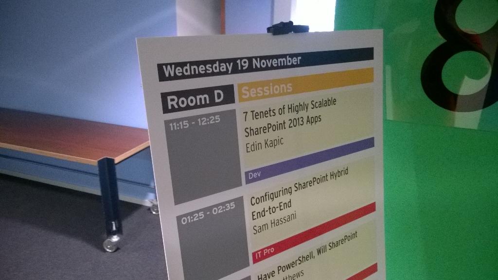 ekapic's tweet image. Ready to rock on my scalable apps session this morning. T -15 minutes. #spcon14