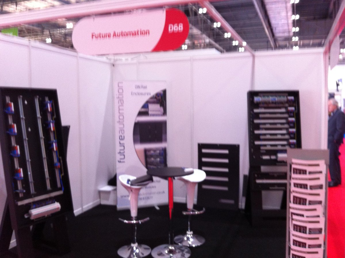 <a href="/AutomatedTV/">Future Automation</a> are on stand D68 at #LuxLive , come over and have a chat to Graham about our DIN rail enclosures!