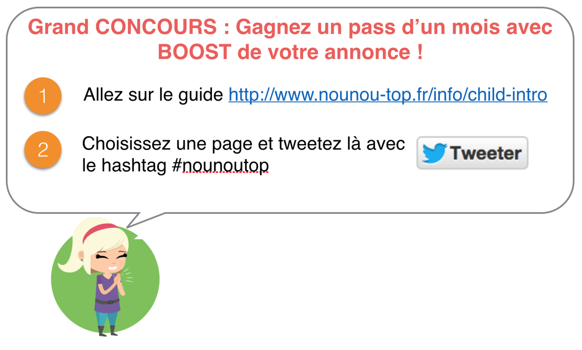 Concours ! BOOOOOST gratuit pendant un mois ! Tweetez une page de ce guide :) nounou-top.fr/info/child-int… avec #nounoutop