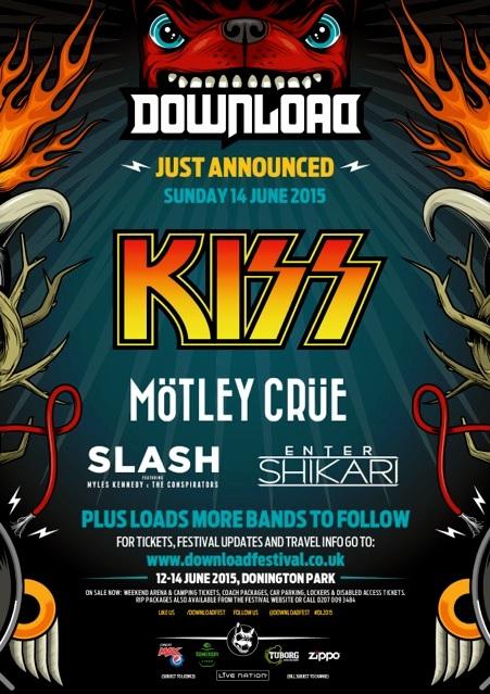 kiss's tweet photo. KISS will headline closing night of 2015 @DownloadFest June 14 - Derby, England. Details at http://t.co/19X9FggHOC http://t.co/37m1kbL0ms