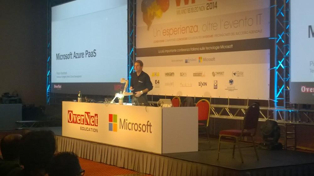 massimobonanni's tweet image. @pietrobr on stage at #wpc14it! #azure #azurewebsites