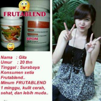 Kamu pgn putih? Pgn ngilangin jerawat? Komedo? Pgn ngencengin kulit? Frutablend aja XD 1 solusi u/ smua masalah mu :D