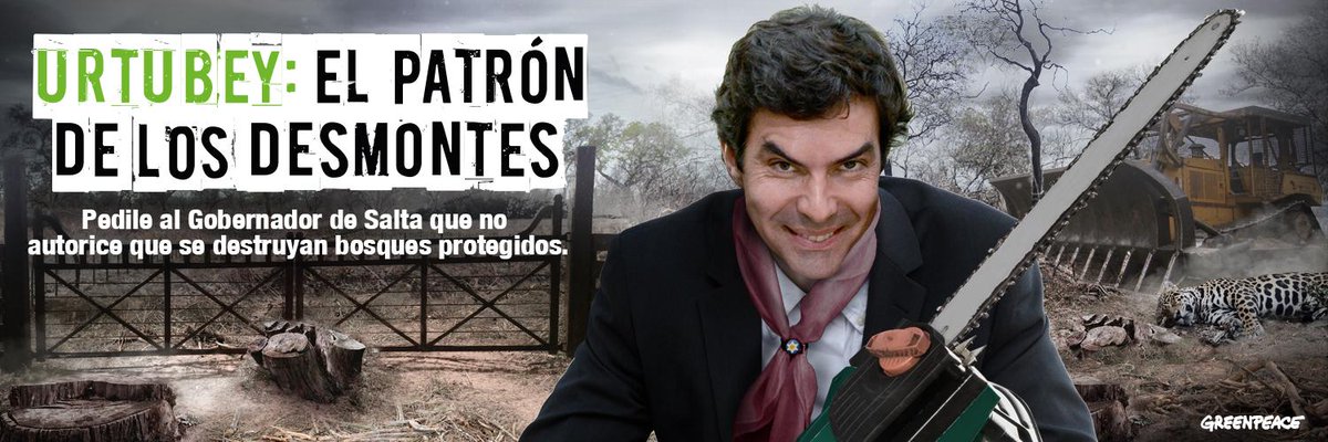 PeterCoyote's tweet photo. RT para que todo el país sepa que @UrtubeyJM es #ElPatronDeLosDesmontes y está destruyendo los bosques salteños. http://t.co/HNaZj3wswe