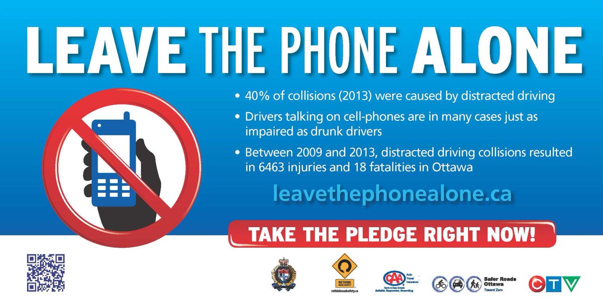 More than 23,250 #DistractedDriving collisions in #Ottawa since 2009. #RememberRoadCrashVictims #LeaveThePhoneAlone