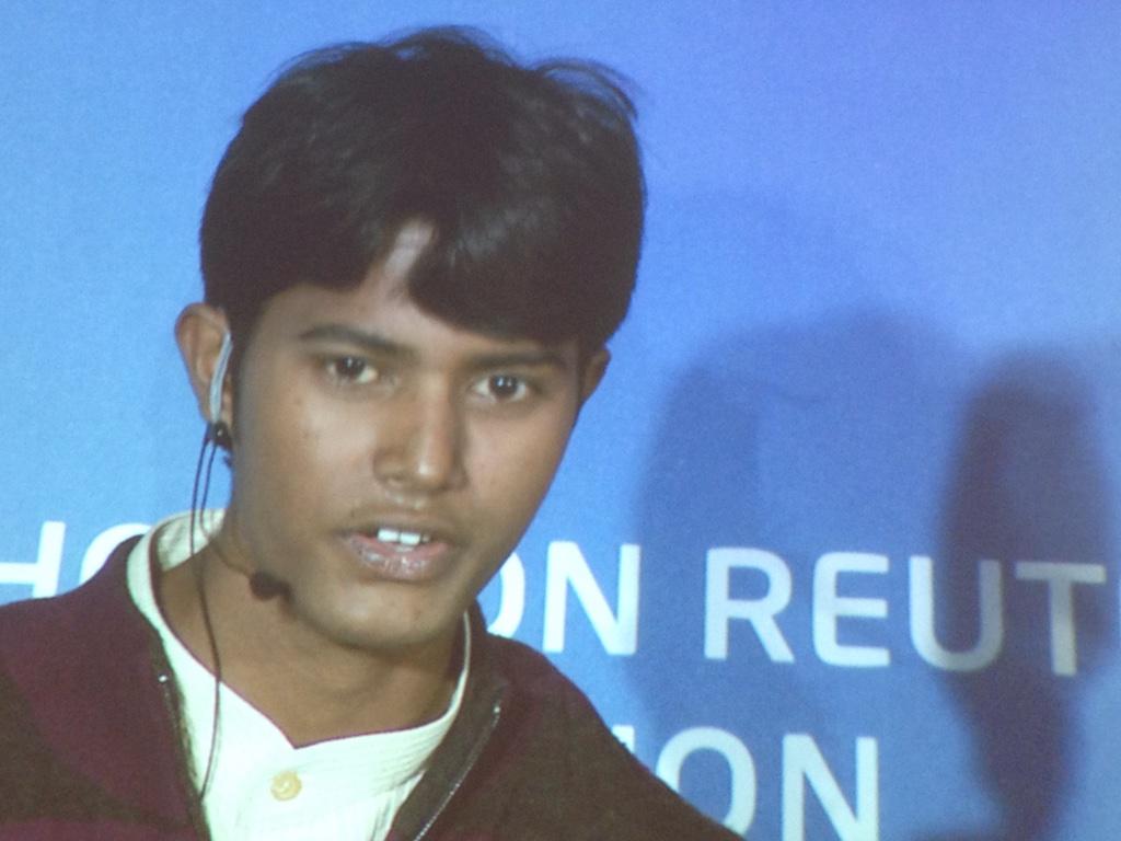 nitabhalla's tweet image. Trafficked survivor Manan Ansari talks of his experience as a slave in India's mica mines. He was 6 yrs old #twc2014