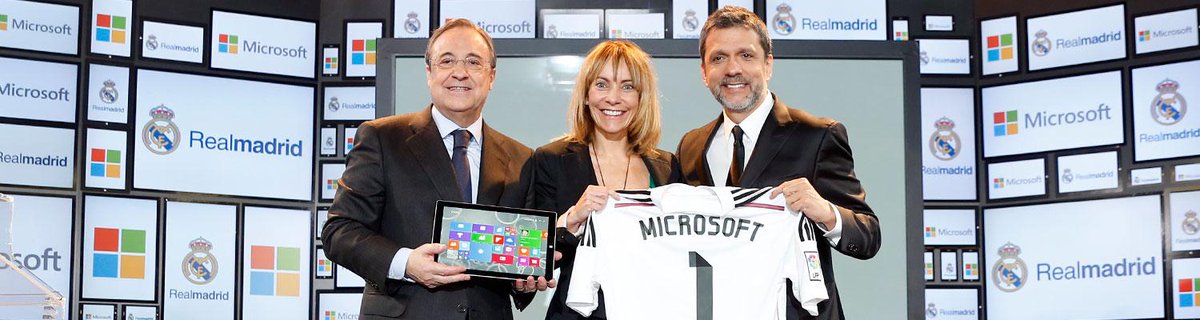 realmadrid's tweet photo. VÍDEO- Así se presentó el acuerdo con Microsoft en el palco de honor del Santiago Bernabéu... http://t.co/3xhydmw9y7 http://t.co/V7DXMSHQ81