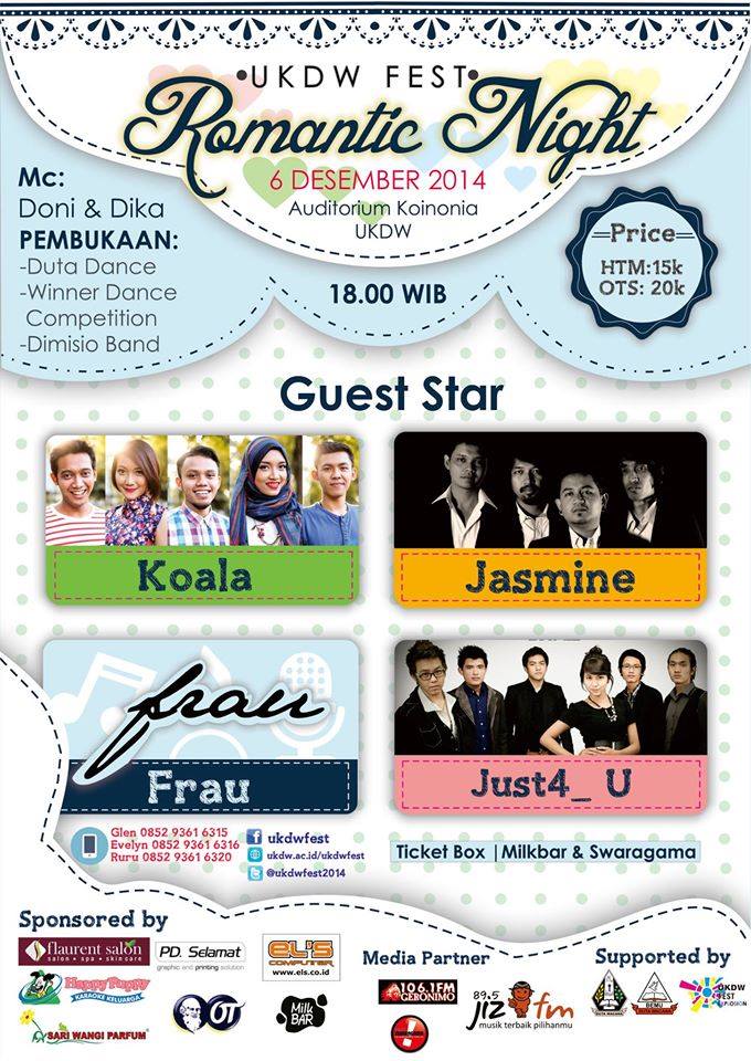 Romantic Night- UKDW Fest - Gedung Koinonia, 6 Dec 2014 @bemkmugm <a href="/HMA_ATRIVM/">HMA ATRIVM UKDW</a> <a href="/GappalaUKDW/">GAPPALA</a> <a href="/HMSI_UKDW/">HMSI</a> <a href="/JogjaUpdate/">jogjaupdate.com</a>