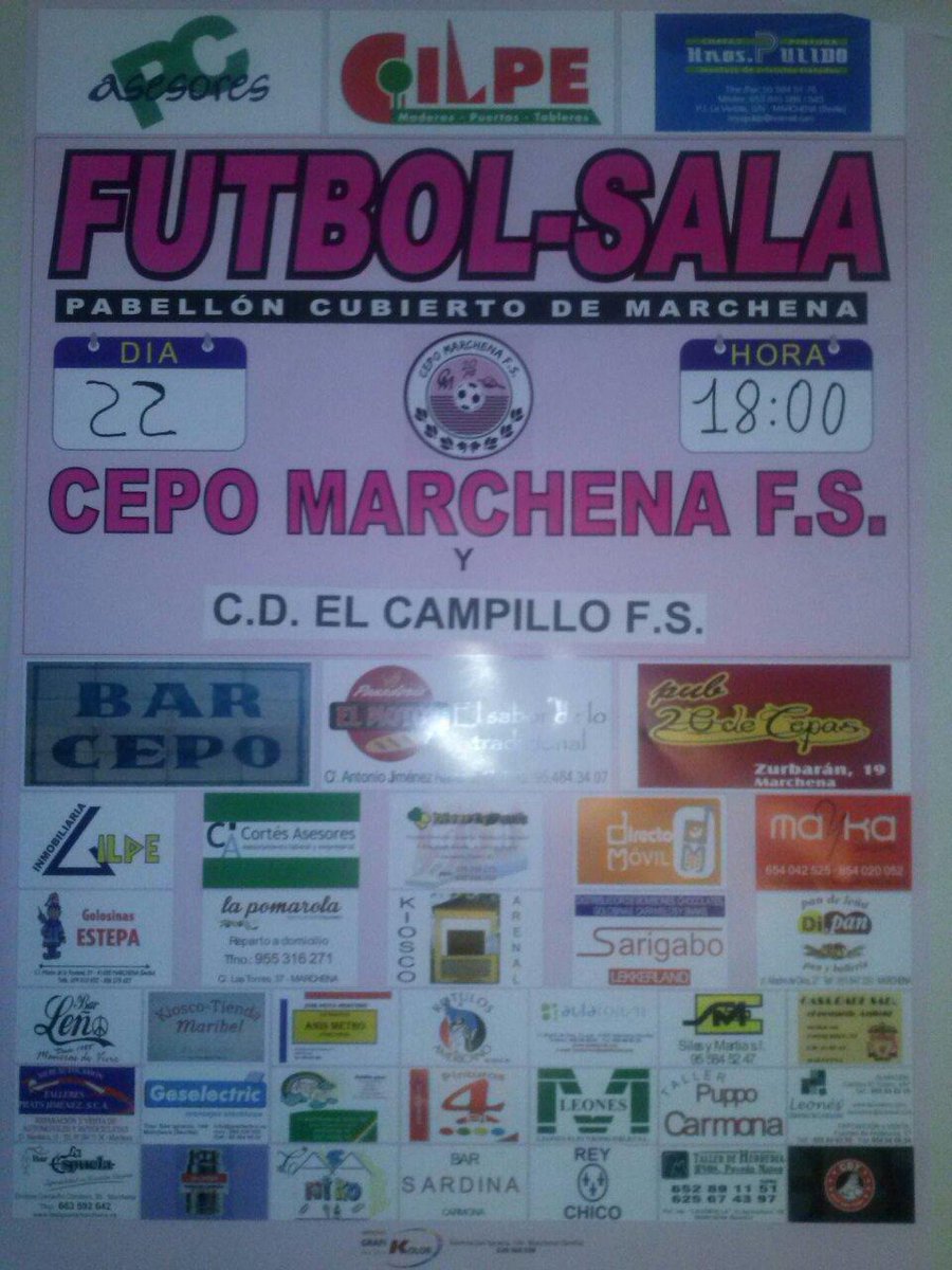 cepomarchenafs's tweet photo. Cartel del partido ante el @elcampillofs Sábado 22 a las 18.00h estrenamos la nueva pista del pabellón de MARCHENA http://t.co/wQQBqcycJG
