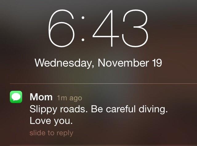 BAKEllneR12's tweet photo. You always have to be careful when it comes to diving on slippery roads #thanksSherri http://t.co/OQvRrG69eV