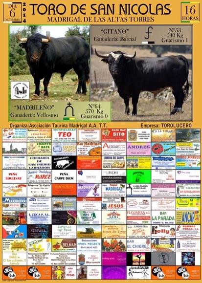 ramondemadrigal's tweet photo. Hola a 17 días de nuestro #torosannicolas2014 presentamos el cartel con nuestros colaboradores muchas gracias a todos http://t.co/llSh8ac1Vi