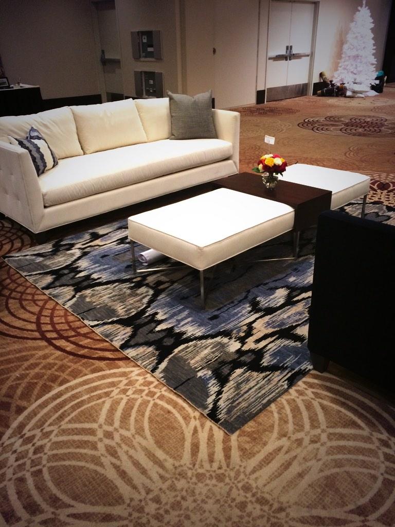 We are excited to have our Modern Ikat #handwoven rug on display at  #IDMC14