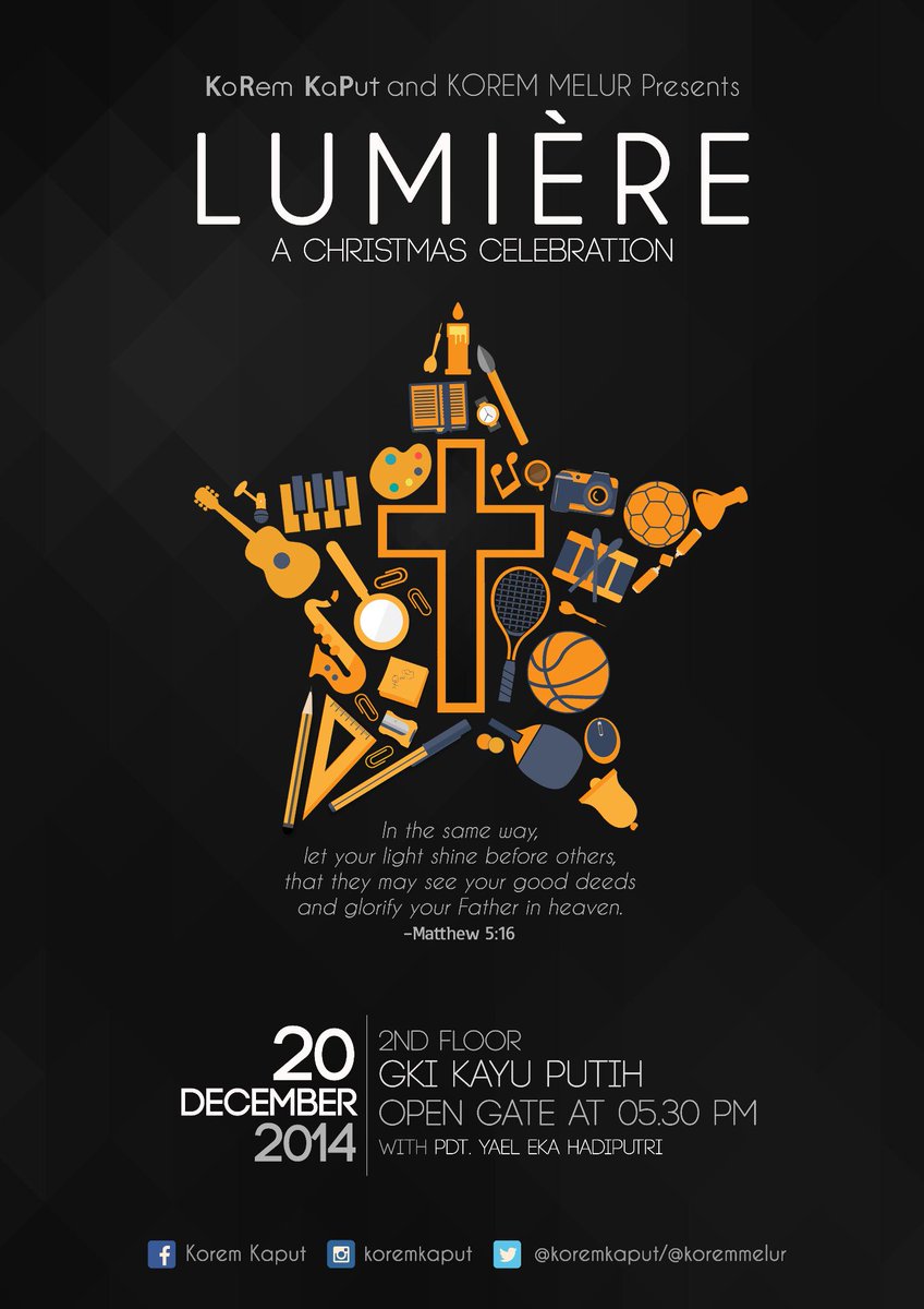 koremkaput's tweet photo. Korem Kaput and Melur present, LUMIÈRE. Celebrate Christmas this year! Let's welcome our Savior! #Lumière http://t.co/H5Q9GgCDRJ