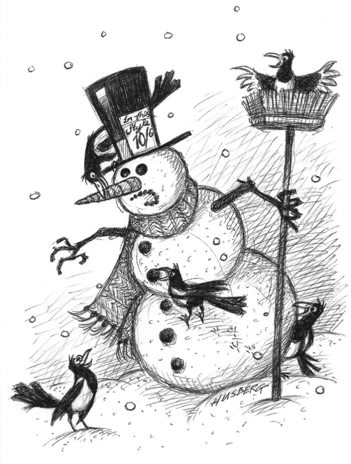 ArtofRob's tweet photo. Today's #RobDoodles | #illo_advent for Dec. 4 - another sketchbook scribbly. Merry Tidings of Magpies ... http://t.co/2HHWl995MH