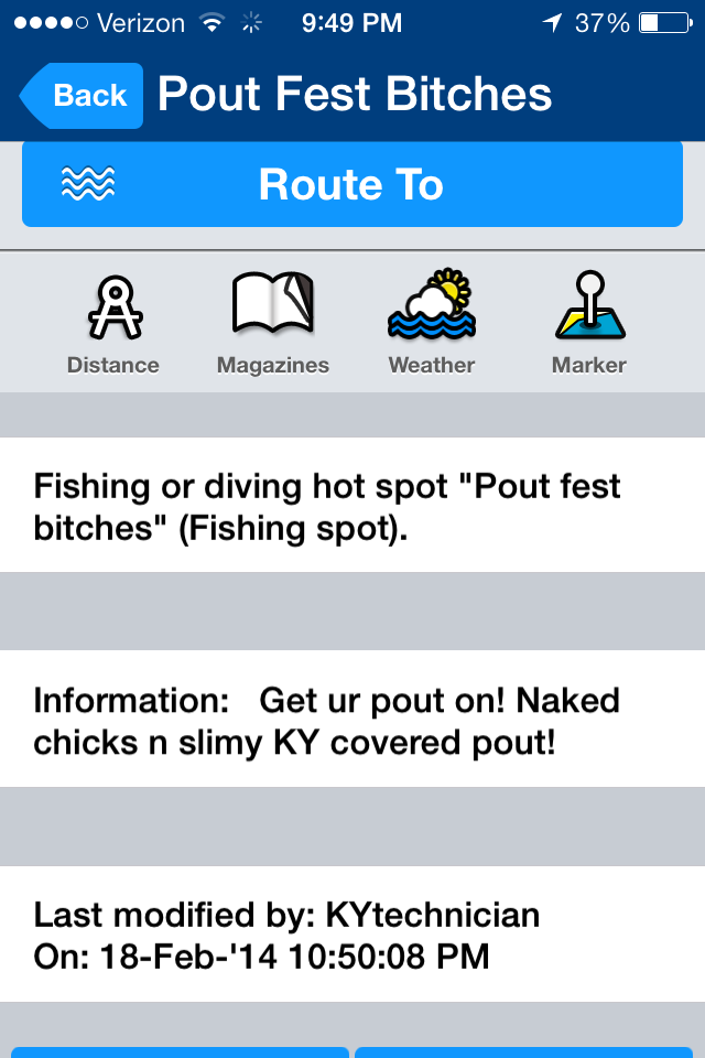 m_eilertson's tweet photo. Evidently I made a icon on the Navionics app last year at pout fest, don't remember ha http://t.co/K5Ul60tT4l