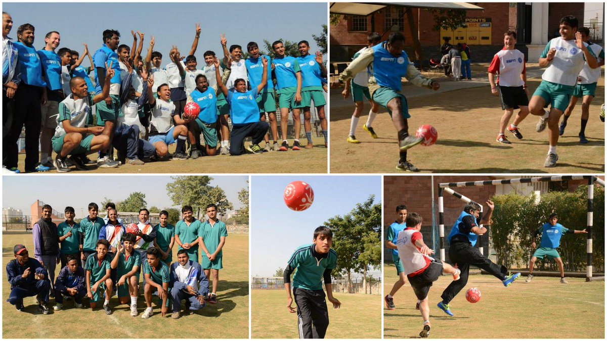 SOAsiaPacific's tweet photo. @SpecialOlympics Leadership Academy guests play unified football with @spl_info athletes on #IDPD2014!#playunified http://t.co/ke5gGUABu8