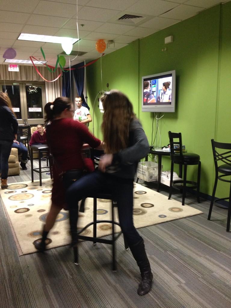 AmericanURA's tweet photo. Down to the last two in Musical Chairs who will it be #NorthCampusPridebuckExchange http://t.co/GaHmurQi1S