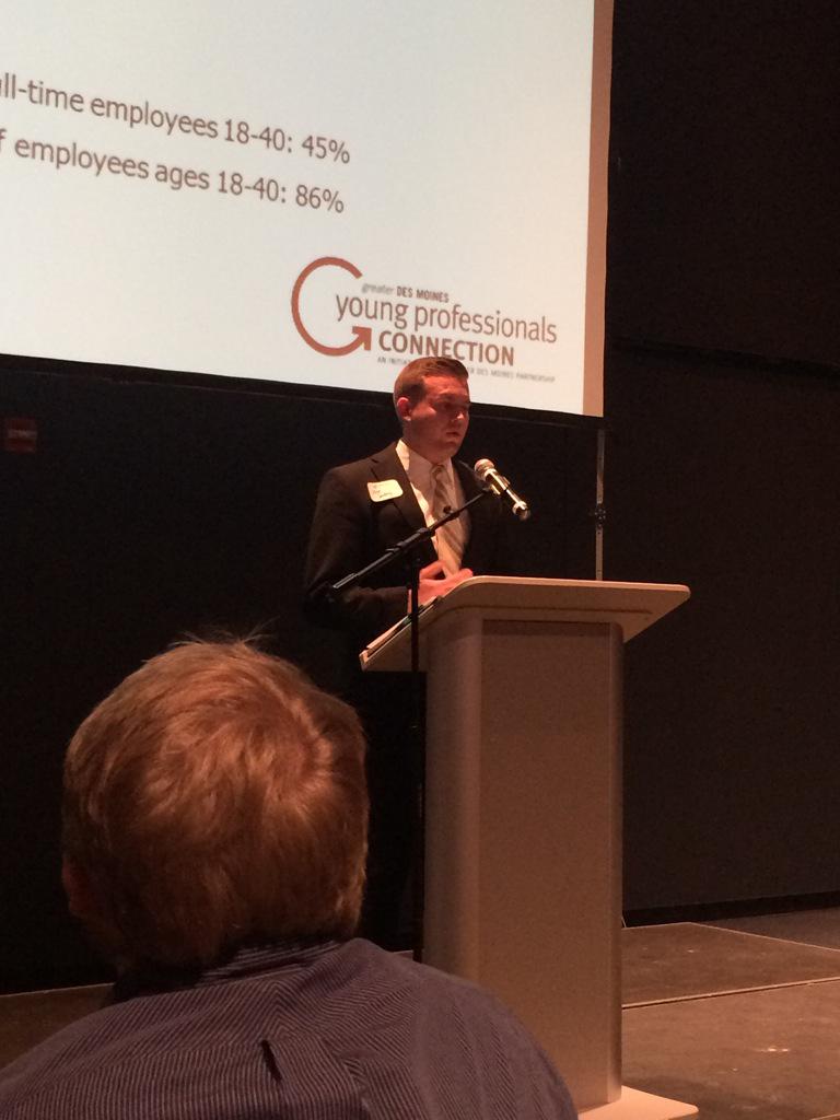 ErikWWheater's tweet photo. My long time pal, @Asandvig87 giving a speech at @ypcdsm Annual Event. #whyiYPC #YPC2014 http://t.co/wLmpJP74Uh