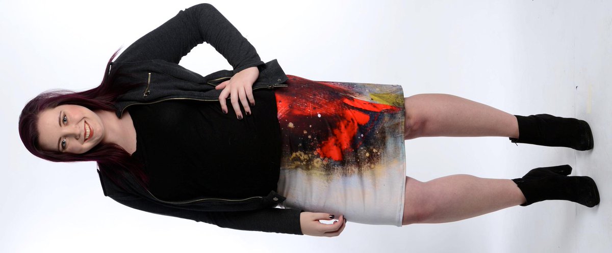 New model Mara rocking the Rebecca Skirt in the @HeatherHaynesGallery and soon to be on twirldesigns.ca