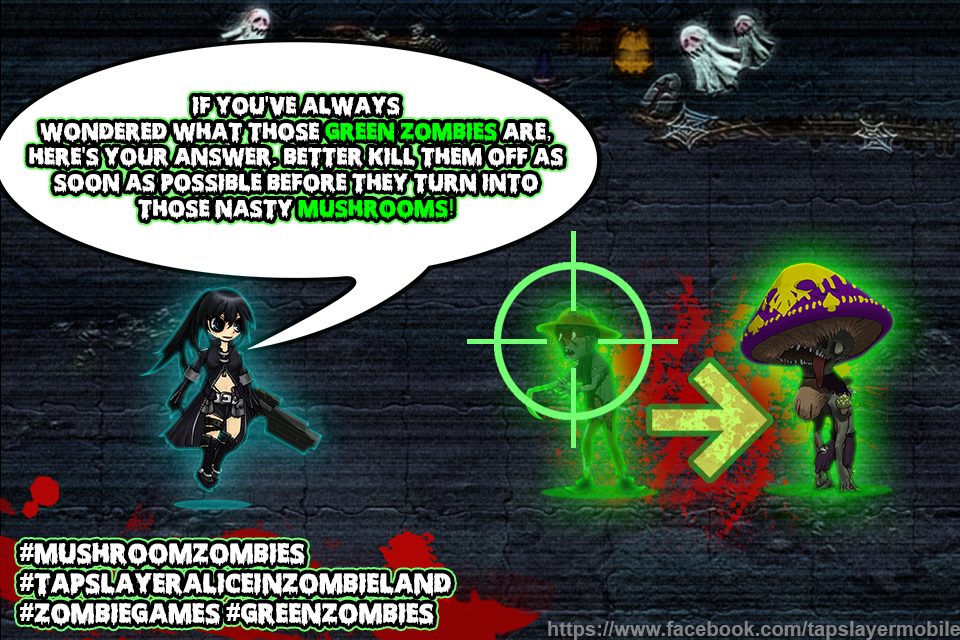 TapslayerAlice's tweet photo. See the zombies that just turned green? Kill them fast! They turn into mushroom #zombies. #MushroomZombies #Tapslayer http://t.co/h5rTMvvmjE