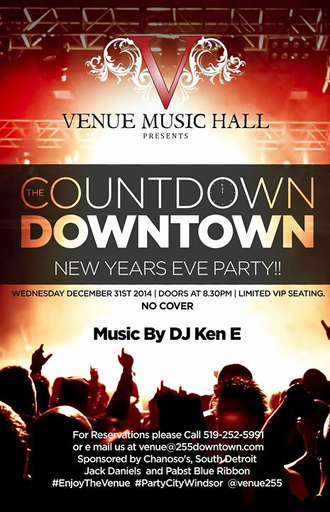 PartyHootie's tweet photo. Countdown Downtown, 2015 NYE Party @venue255 NO COVER! @MatThemance @djken_e #EnjoyTheVenue #partycitywindsor http://t.co/RvJvrHNOK9