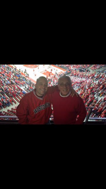 PMP13's tweet photo. @UWBadgers Let's Go Badgers!!! My brother and dad at the game! http://t.co/JnET2Kciui